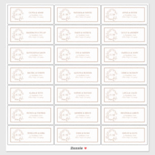 Adesivo Terracotta Leafy Crest Monograma Endereço de Convi