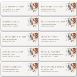 Adesivo Terracotta Marinho Azul Nome do Convidado Endereço