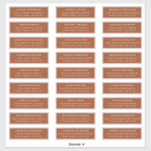 Adesivo Terracotta   Rótulos de Endereço de Convidado Indi