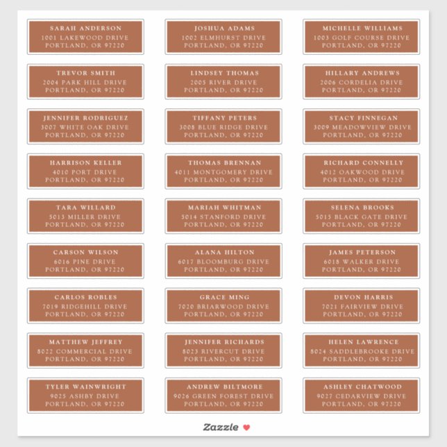 Adesivo Terracotta | Rótulos de Endereço de Convidado Indi (Folha)