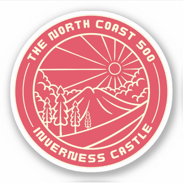 Adesivo Terras planas cênicas da Costa do Norte da Escócia (Frente)