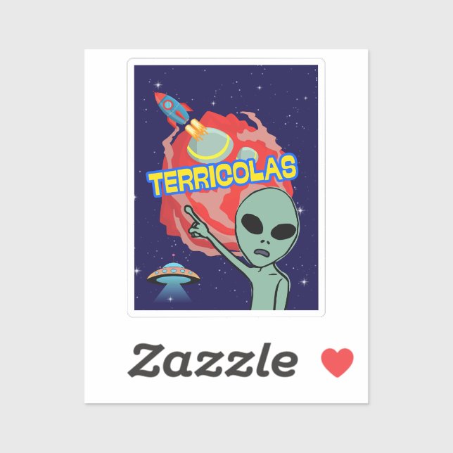 Adesivo terricolas - medo alienígena dos humanos (Folha)