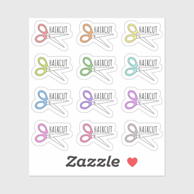 Adesivo Tesoura Haircut Reminder Salon Planner Bujo (Folha)