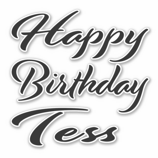 Adesivo Tess Name Vorname black Sticker Geburtstag (Frente)