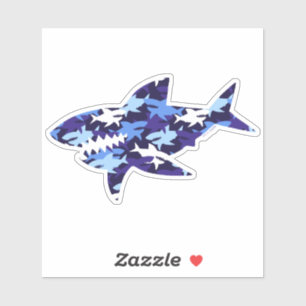 Adesivo Teste padrão da camuflagem dos tubarões azuis