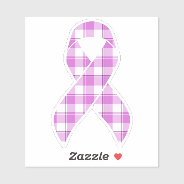 Adesivo Testicular Cancer Awareness Plaid Purple Ribbon (Folha)