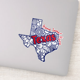 Adesivo Texas Floral Doodles Vinyl Decal
