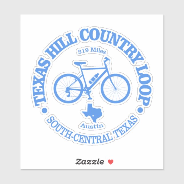 Adesivo Texas Hill Country (ciclismo) (Folha)