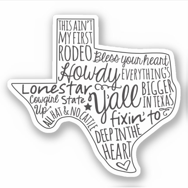 Adesivo Texas Sayings Sticker (Frente)