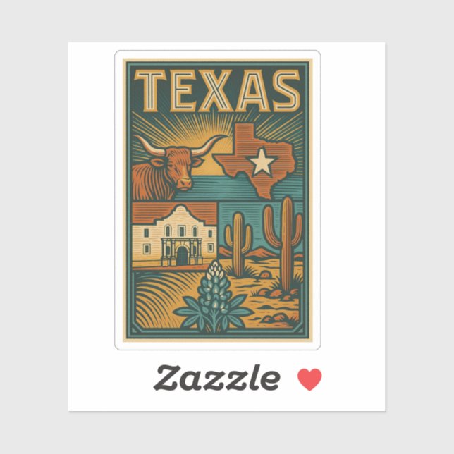 Adesivo Texas Vinyl Sticker - Decal Durável à Prova de Met (Folha)