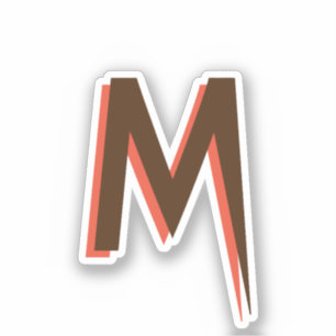 Adesivo Texto 3D Marrom moderno - Letra inicial   Rosa de 