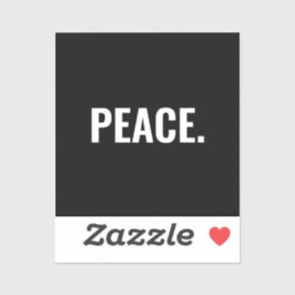 Adesivo Texto branco e preto da paz minimalista contra a g