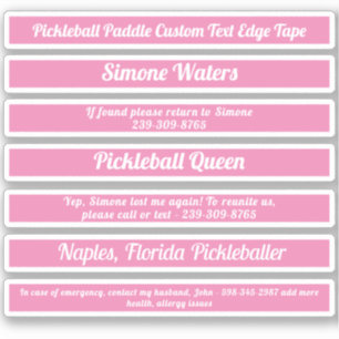 Adesivo Texto Cor-de-rosa - Cor-de-rosa - Pickleball - Fit