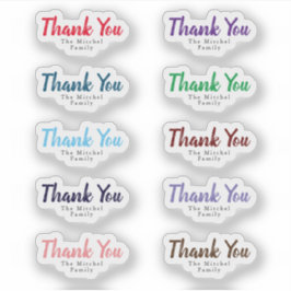 Adesivo Texto da Família Personalizada Obrigado de Natal U