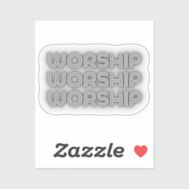 Adesivo Texto de Adoração em Cinza