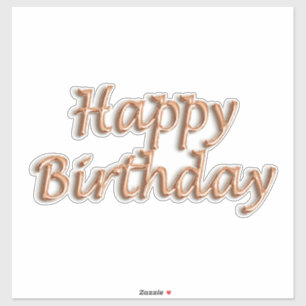 Adesivo Texto do estilo balão de rosa de aniversário fel