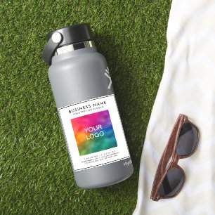 Adesivo Texto do logotipo Modelo para empresa branco peque