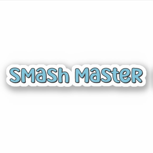 Adesivo Texto do Seletor do Azul-Mestre do Smash (Frente)