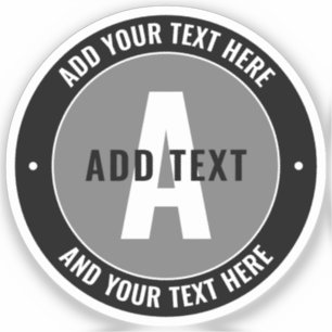 Adesivo Texto e Monograma Editáveis em Negrito   Cinza e p