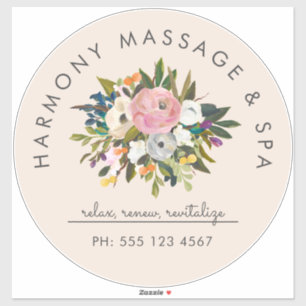 Adesivo Texto Floral Elegante Blisado Botânico Curvo   Cre