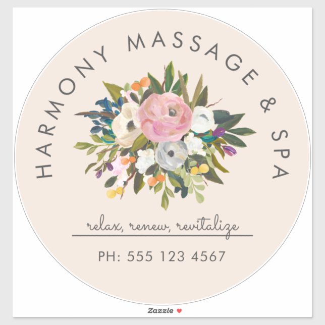 Adesivo Texto Floral Elegante Blisado Botânico Curvo | Cre (Folha)