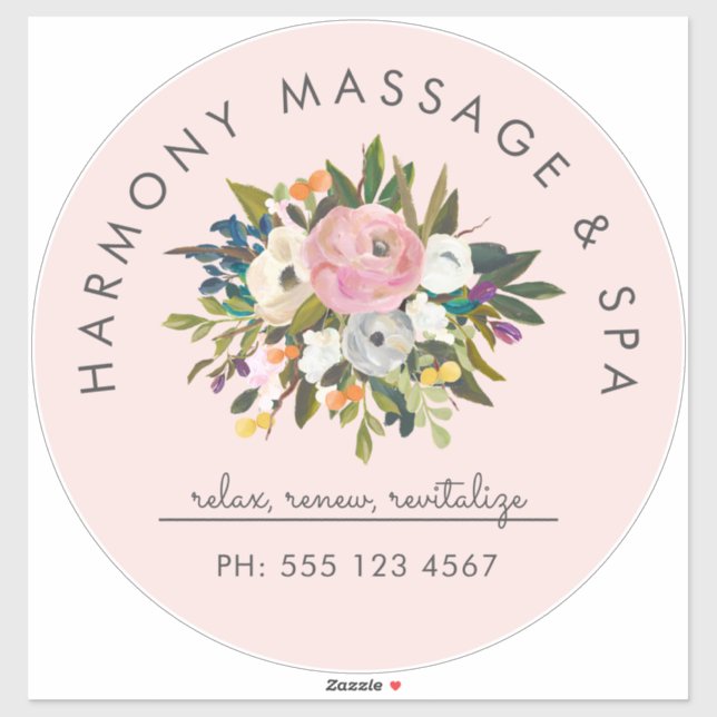 Adesivo Texto Floral Elegante Blisado Botânico Curvo | Lâm (Folha)