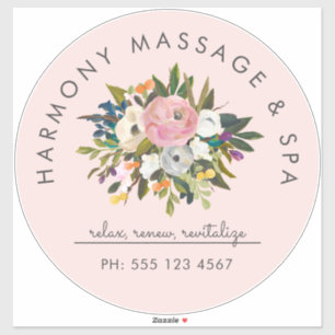 Adesivo Texto Floral Elegante em Bala Botânica Curvado  B