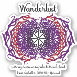 Adesivo Texto Gráfico Wanderlust Texto Mandala + Palavra S