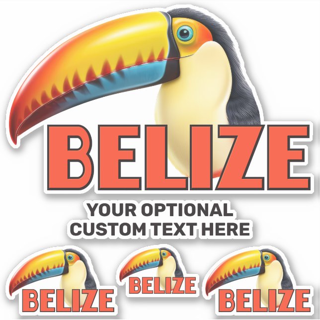Adesivo Texto Personalizado BELIZE Toucan (Frente)