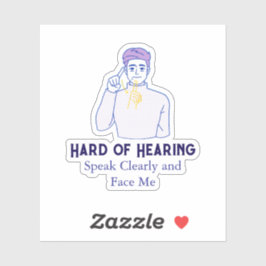 Adesivo Texto personalizado com símbolo de Duro de audição