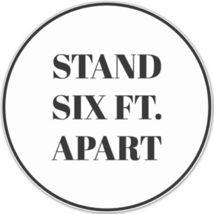 Adesivo Texto personalizado com sinal de círculo de seis p