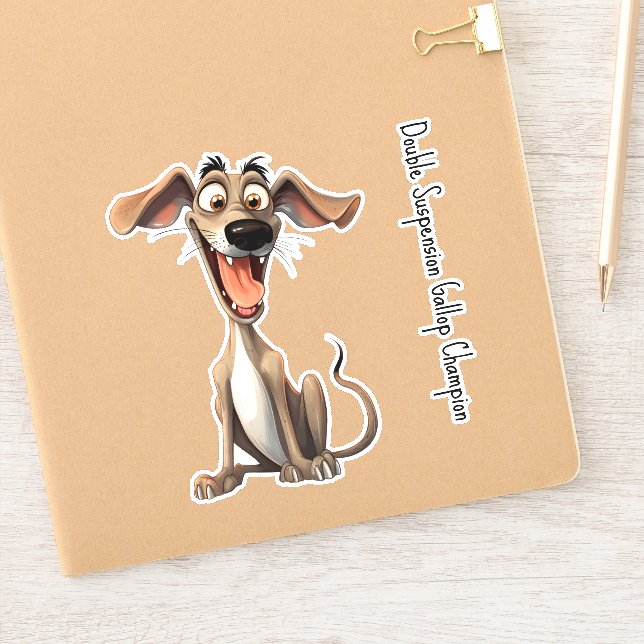 Adesivo Texto personalizado, 🐶crazy 🤪 whippet (Notebook)