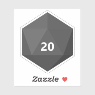 Adesivo Texto personalizado die D20 Cinza