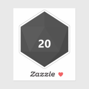 Adesivo Texto personalizado die D20 Modelo preto