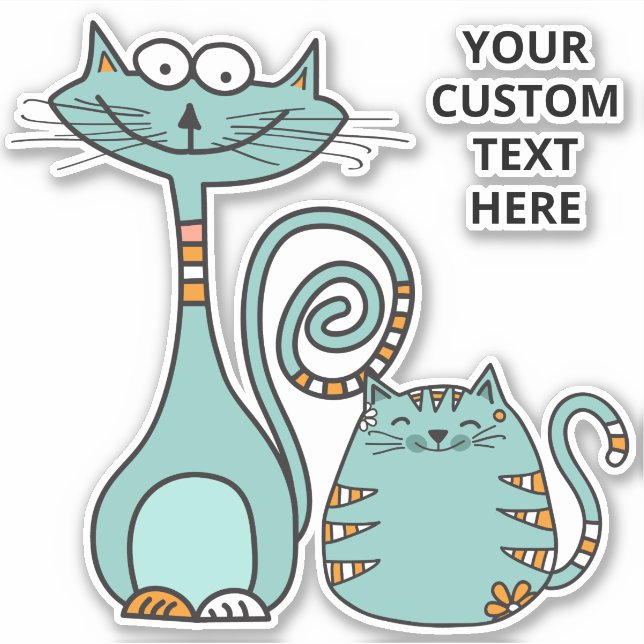 Adesivo Texto personalizado Gatos engraçados (Frente)