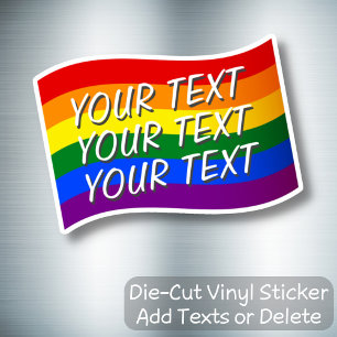 Adesivo Texto Personalizado LGBTQIA+ Orgulho gay de Sinali