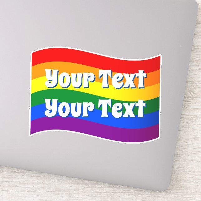 Adesivo Texto personalizado Orgulho gay do Sinalizador Arc (Detalhe)