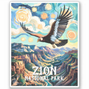 Adesivo Texto Personalizado Vibrante Zion Canyon Pássaro C