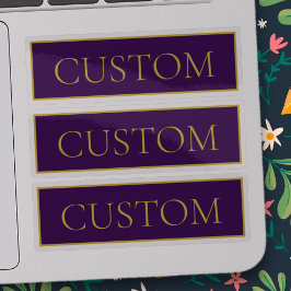 Adesivo Texto Personalizável Elegante | Dourado e profundo