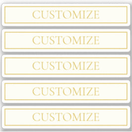 Adesivo Texto Personalizável Elegante Simples | Branco Dou