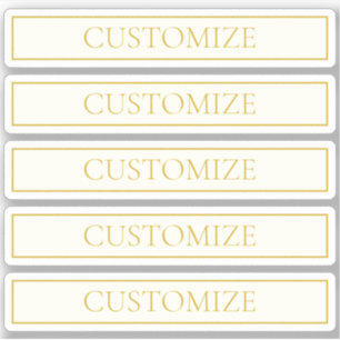 Adesivo Texto Personalizável Elegante Simples   Branco Dou