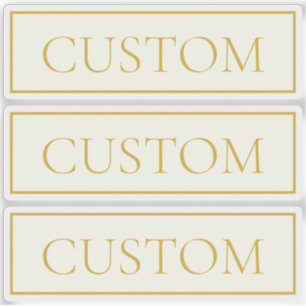 Adesivo Texto Personalizável Elegante Simples   Branco Dou