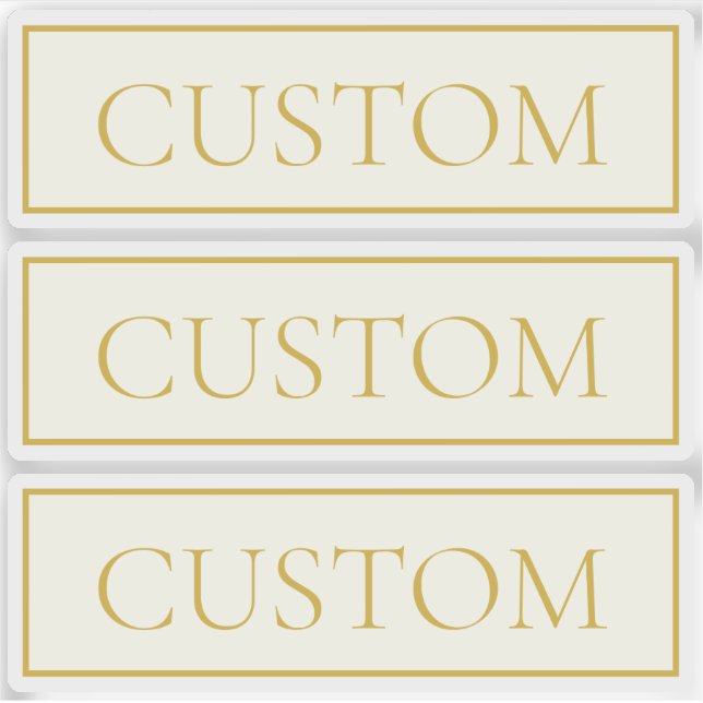 Adesivo Texto Personalizável Elegante Simples | Branco Dou (Frente)