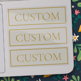 Adesivo Texto Personalizável Elegante Simples | Branco Dou