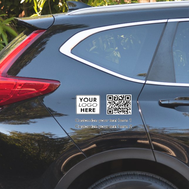 Adesivo Texto simples do código QR da empresa de logotipo  (Lado do carro)