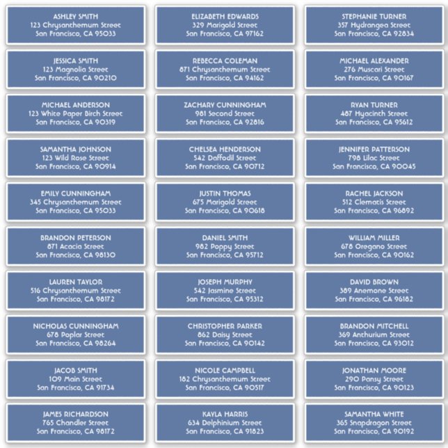 Adesivo Texto Simples Nomes de Convidados de Casamento (Frente)