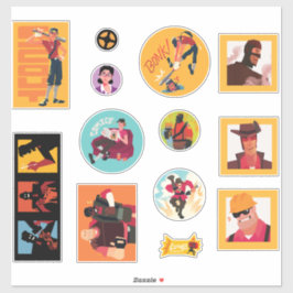 Adesivo TF2 Red team mercenaries 12 sticker set
