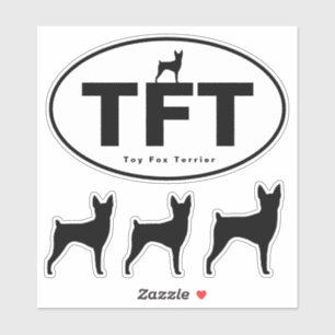 Adesivo TFT Toy Fox Terrier Silhouettes Vinyl Sticker Set