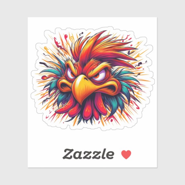 Adesivo "Thad the Mad Rooster" Vinyl (Folha)