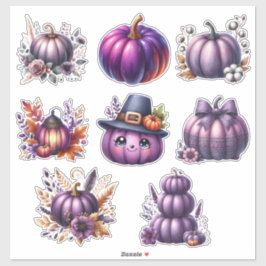 Adesivo Thanksgiving Purple Pumpkin Sticker Sheet